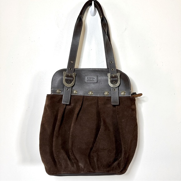 UGG Suede Leather Hobo Purse Mocha Brown - Picture 8 of 9
